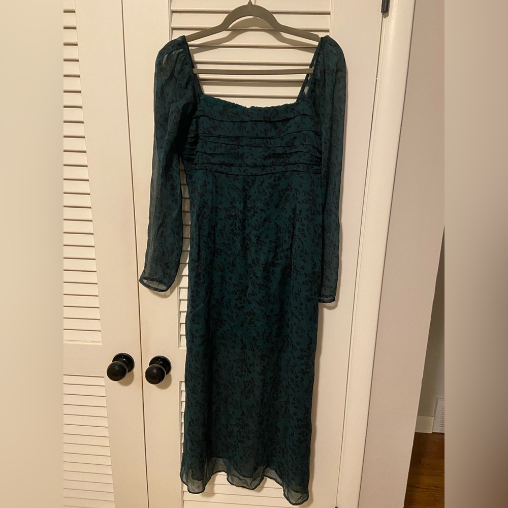 Never Been Worn Abercrombie & Fitch Teal Long Sleeve Dress